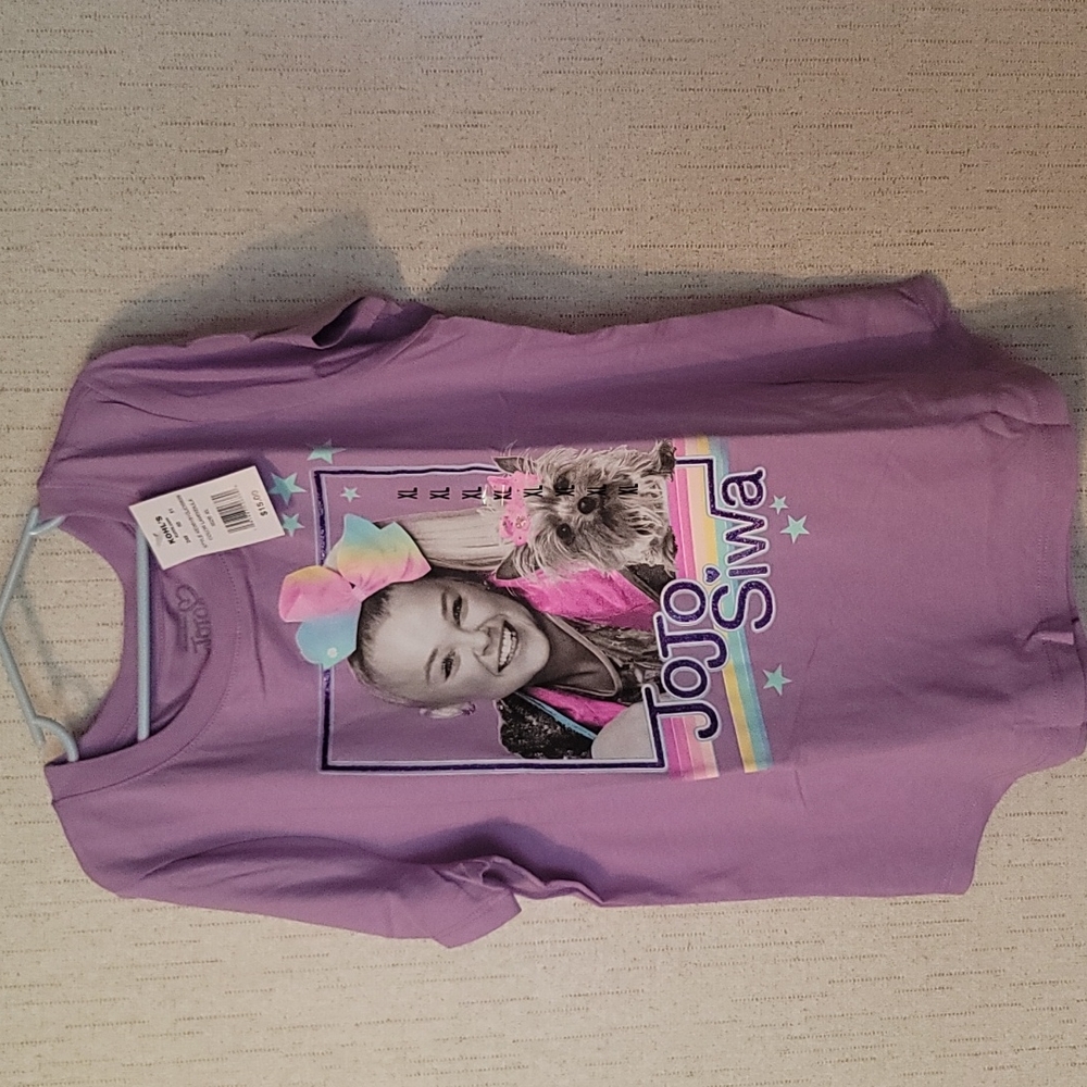 NICKELODEON GIRLS JOJO SIWA GRAPHIC TEE: PURPLE: NWT: SZ XL